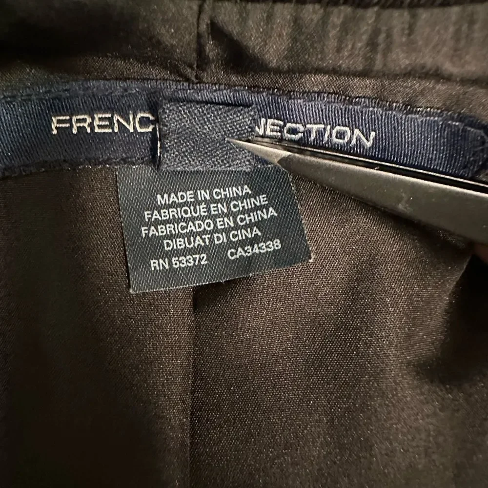 FRENCH CONNECTION Abstract Print Bomber Jacket US 8 Lightweight Lyocell Chic EUC - Picture 11 of 12